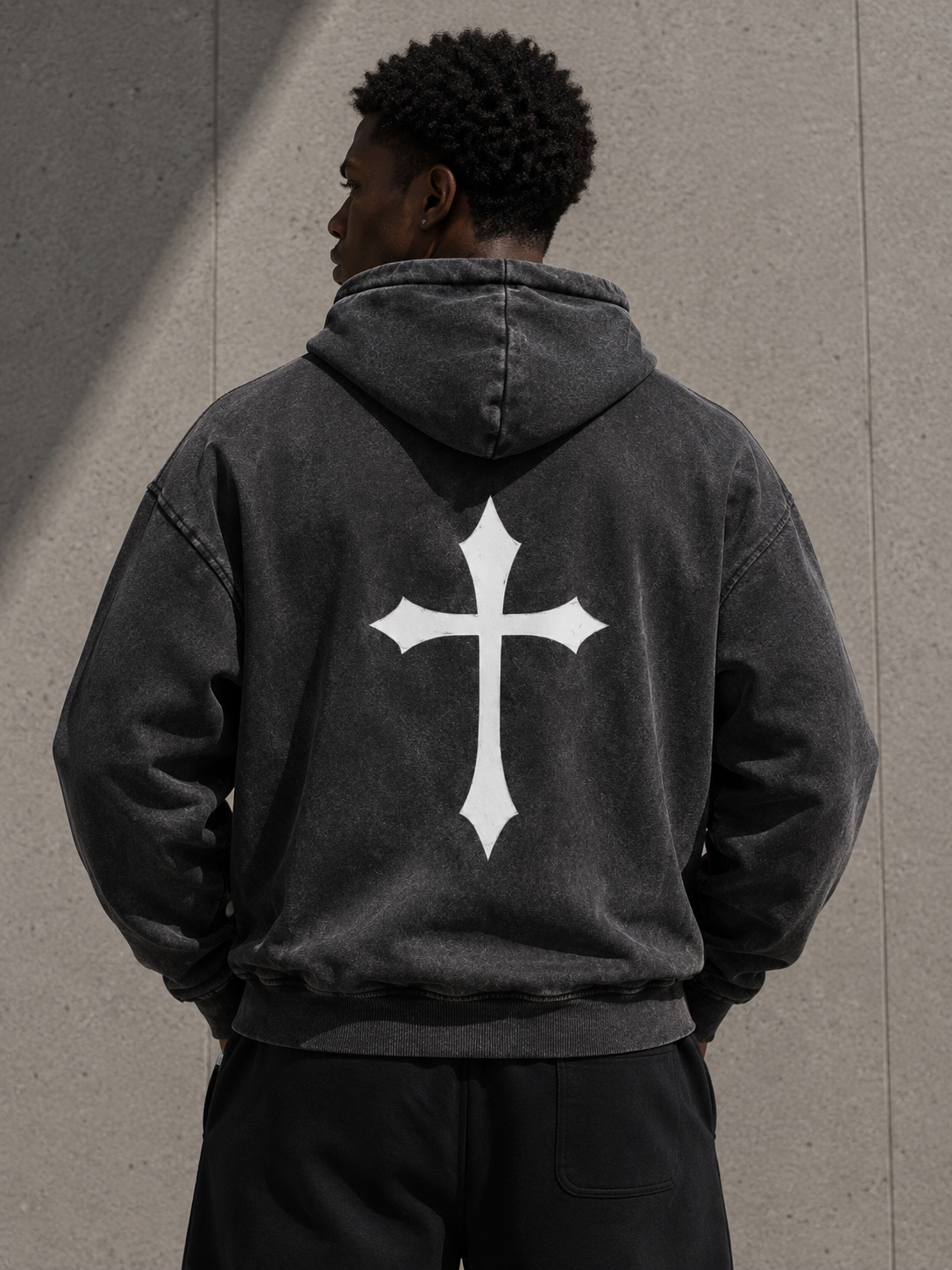 Zip-up Washed Cross Fleece